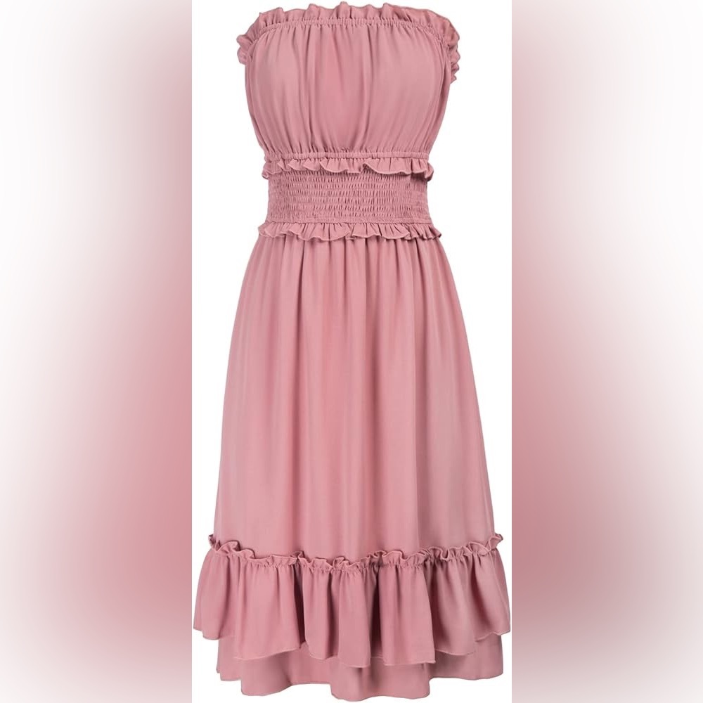 NWT Smocked strapless midi dress